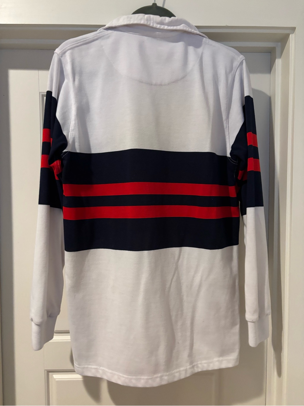 Withernot Navy & Red Stripe Long-Sleeve Rugby Shirt - White Base — image 2 of 3